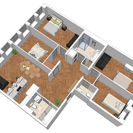 Flatista Homes - Station - 4 Br شقة